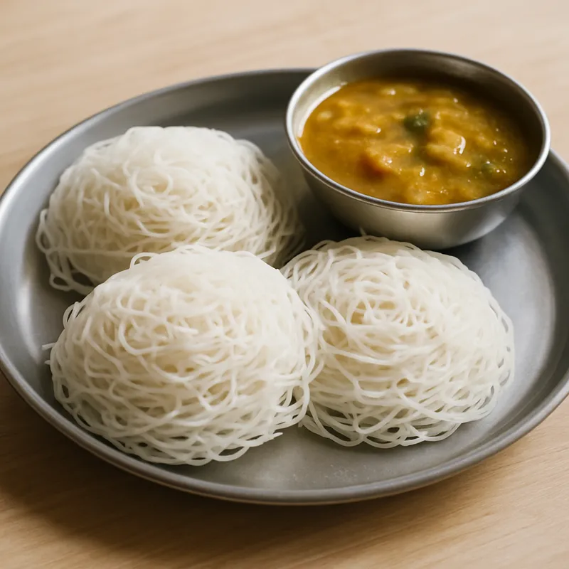 Idiyappam (String Hoppers) — 3 string hopper nests