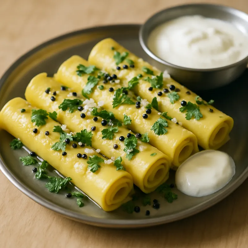 Khandvi — 5–6 rolls