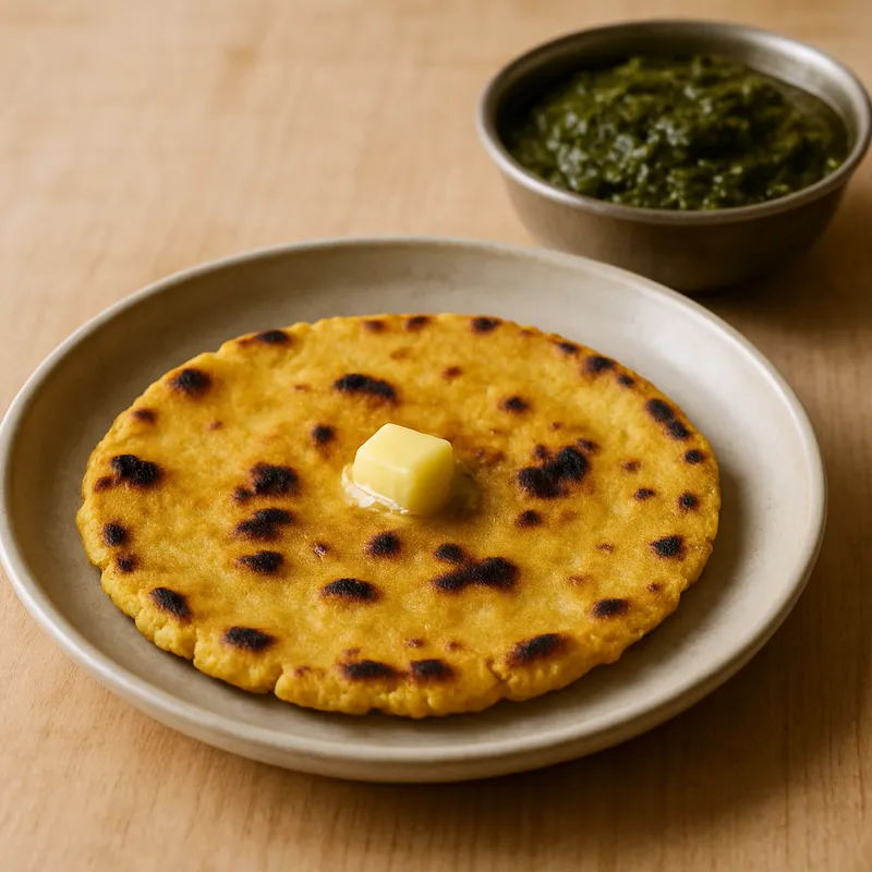 Makki di Roti (Cornmeal Flatbread) — 1 medium roti