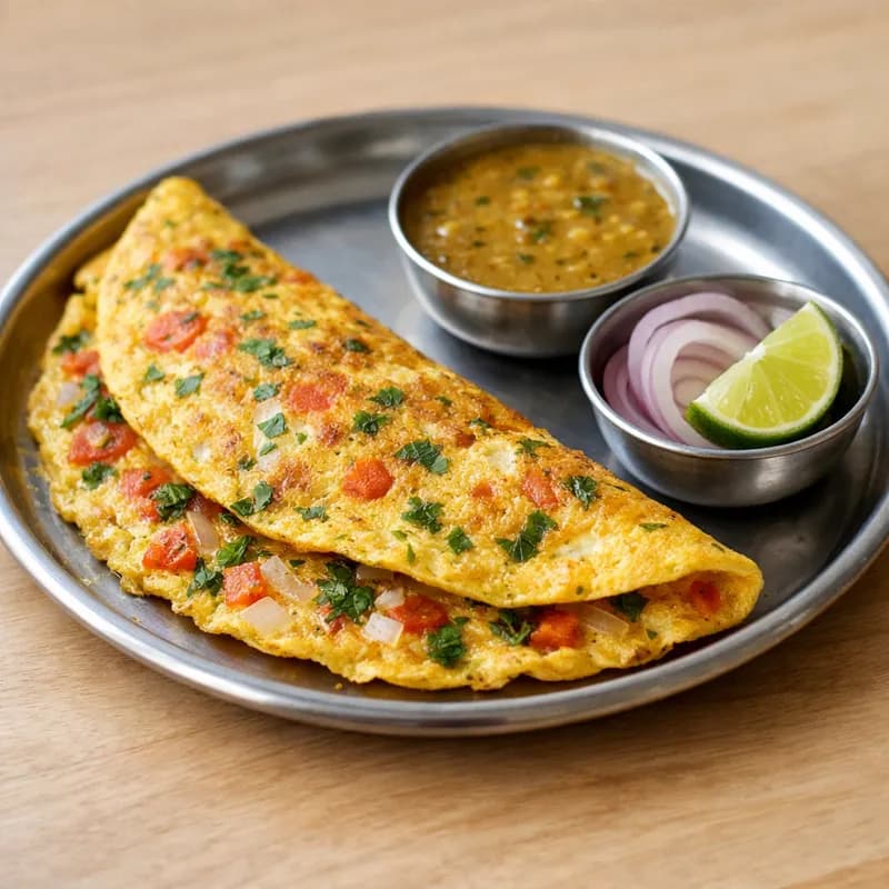 Masala Omelette — 1 omelette (2 eggs)