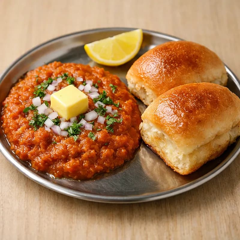 Pav Bhaji — 1 plate (2 pav with bhaji)
