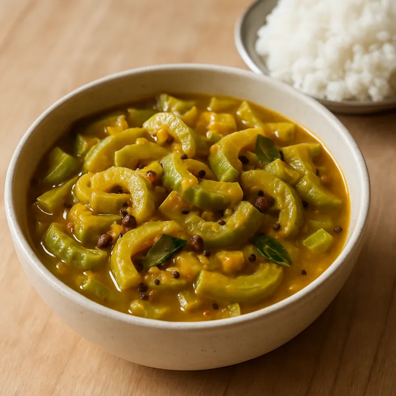 Snake Gourd (Chichinda) — 1 medium bowl (cooked)